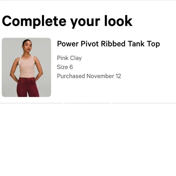 Lululemon Power Pivot Ribbed Tank Top - Picture 7 of 7